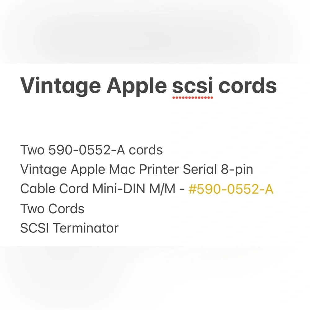 Apple Macintosh Vintage SCSI Cords Terminator
